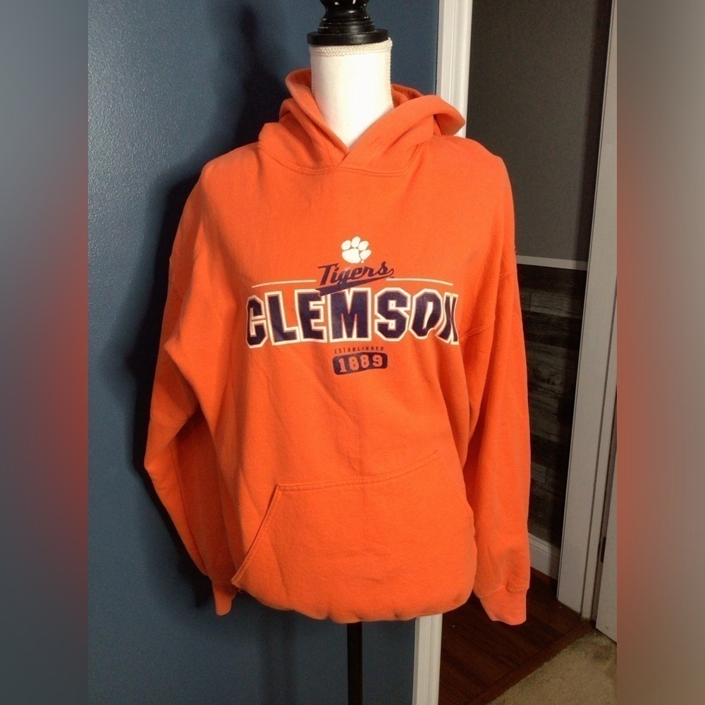 Clemson Orange Gildan Crew Neck Long Sleeve hoodie (0185)